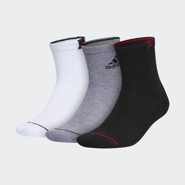 adidas Cushioned Sport High Quarter Socks 3 Pairs - Black | Men's ...