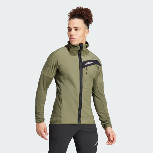 Green Terrex Techrock Hooded Wind Fleece Jacket