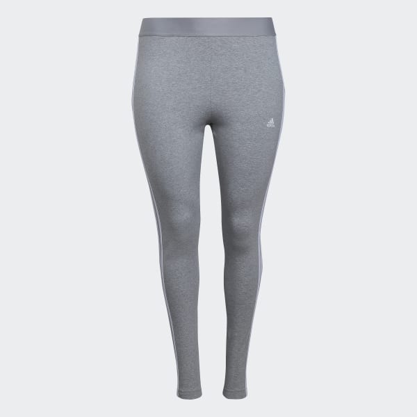 Grey Essentials 3-Stripes Leggings (Plus Size)