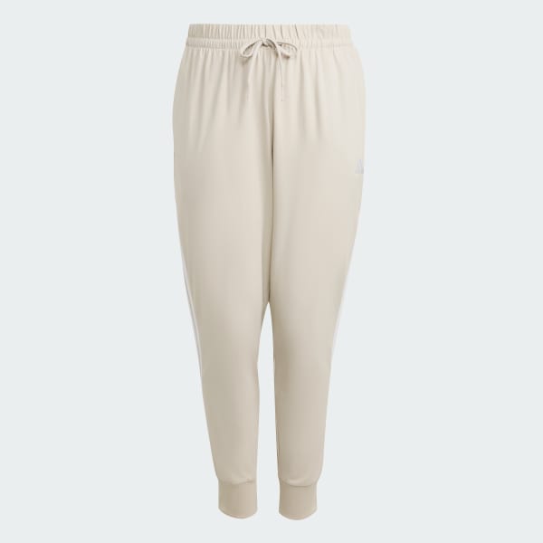 Beige ESSENTIALS 3-STRIPES JOGGINGBYXOR (PLUS SIZE)