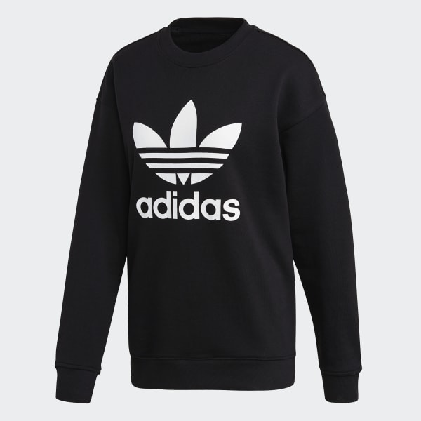 Negro Sudadera Cuello Redondo Trifolio