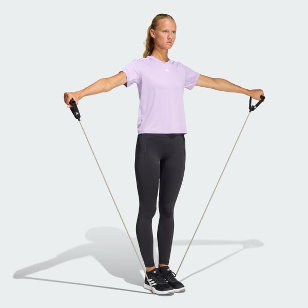 Morado Camiseta AEROREADY Train Essentials 3 Rayas