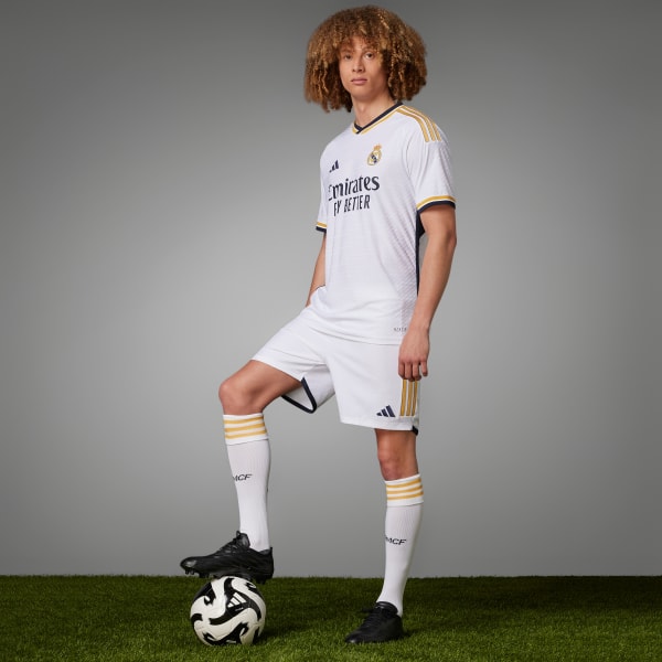  adidas Men's Real Madrid 23/24 Home Jersey - A Sleek and  Lightweight Jersey with Gold Accents and Legendary Soccer History (as1,  Alpha, s, Regular, Regular) : Sports & Outdoors