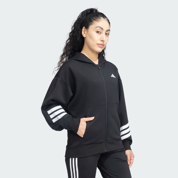 Black Future Icons 3 Stripes Full Zip Hoodie