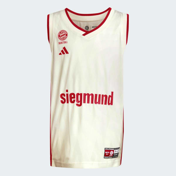 Blanc FC Bayern Basketball Away Jersey Kids