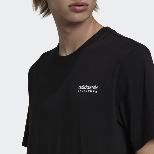 Preto adidas Adventure Mountain Back T-Shirt QD373