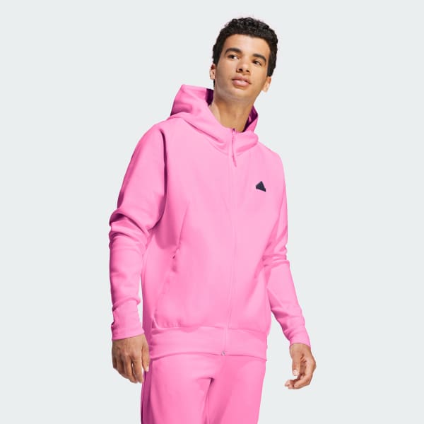 adidas Z.N.E. Premium Full-Zip Hooded Track Jacket - Pink | Men's ...