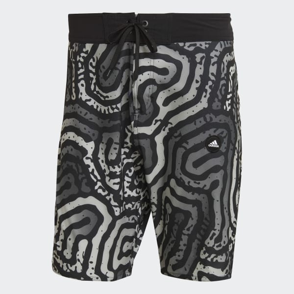 Zwart Classic-Length Colour Maze Tech Boardshort