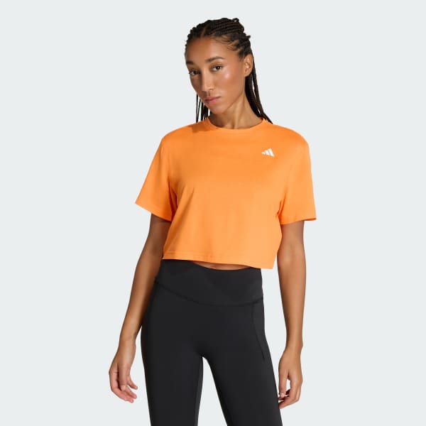 adidas Train Essentials Boxy Workout Tee - Pink | Free Shipping