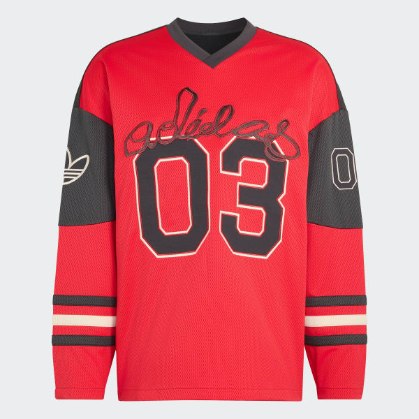 Rojo Camiseta de Hockey Originals de Manga Larga