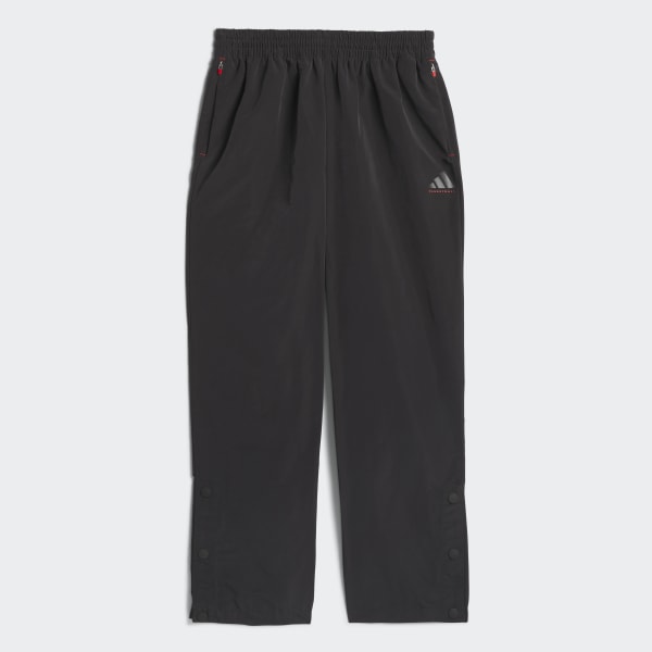 adidas レディースパンツ XL 黒 新品 adidas 黒3XL サテンワイドレッグパンツ ファイヤーバード