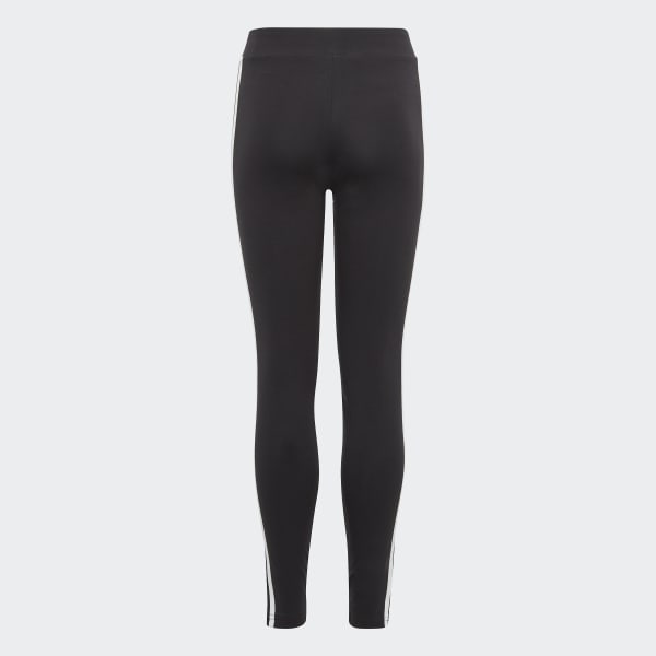 Svart Essentials 3-Stripes Cotton Tights