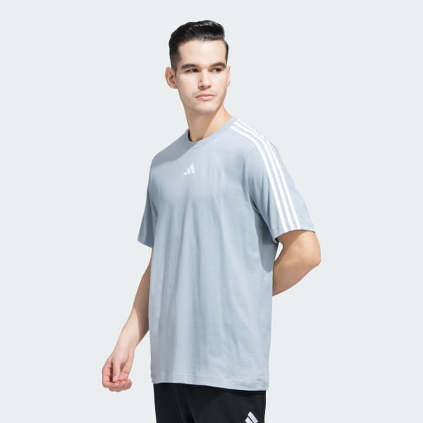 Grey 3 Stripes Cotton Tee