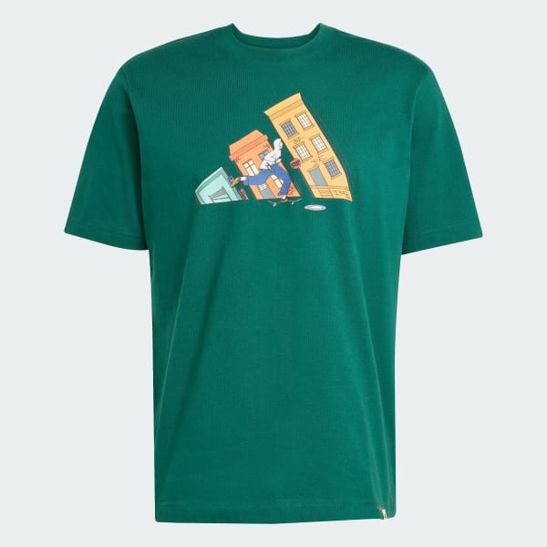 Verde Playera Graphic Doodle Hunt Skate