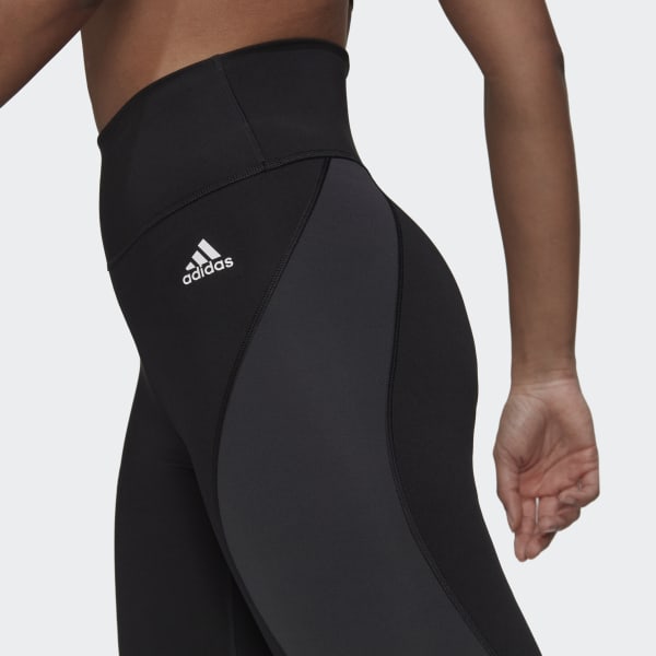 Black Training Essentials HIIT Colourblock 7/8 Tights DB687