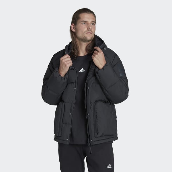 Svart Utilitas Hooded Dunjakke O5619