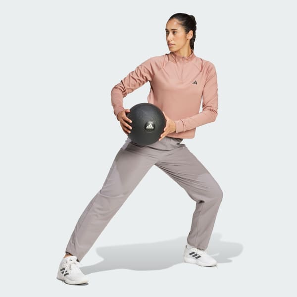 Pink Train Essentials Minimal Branding 1/4-Zip Cover Up
