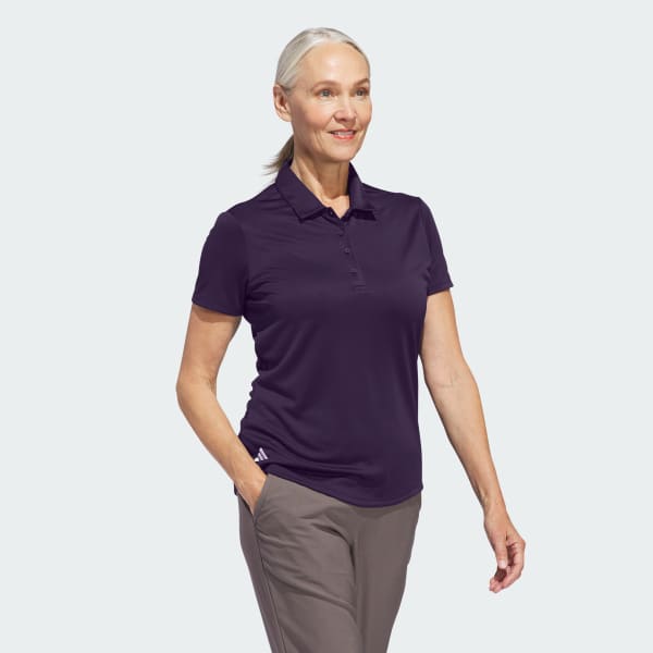 adidas Women s Solid Performance Short Sleeve Golf Polo Shirt Purple adidas India
