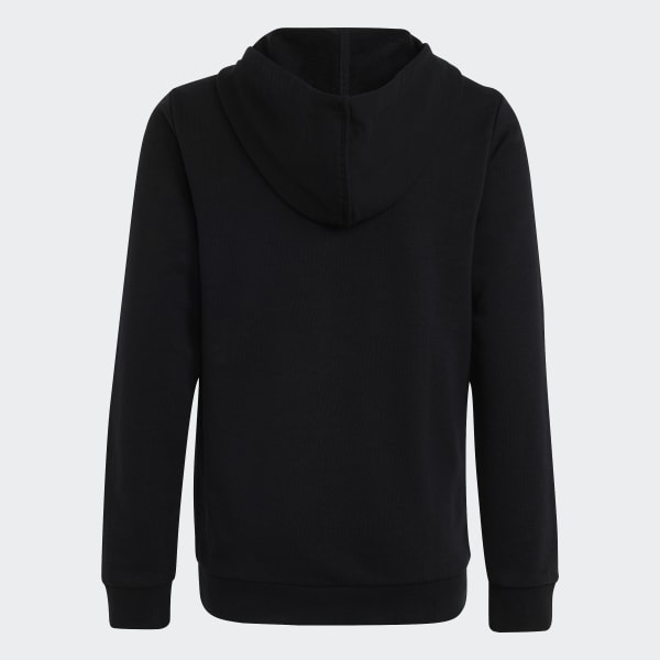 Black Essentials Two-Colored Big Logo Cotton Hoodie
