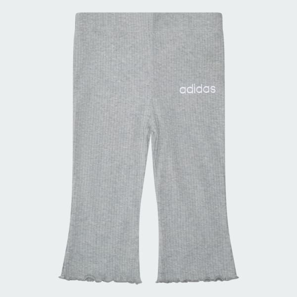 Pink 2-Piece Long Sleeve Crewneck Fleece Pullover & Ribbed Flare Pant Set