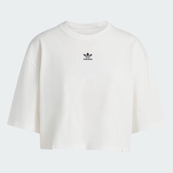 Adidas cropped tee white sale