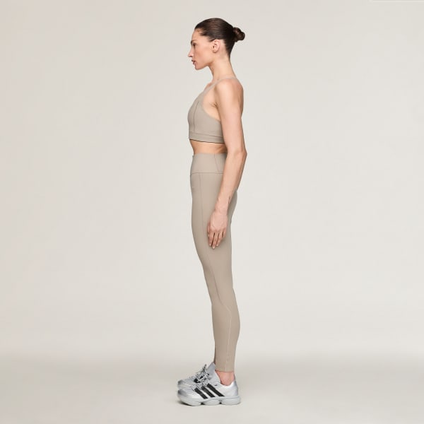 Beige Leggings da allenamento adidas x entire studios Optime 7/8