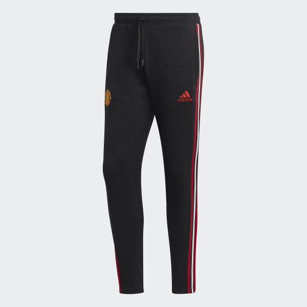 Schwarz Manchester United DNA 3-Streifen Hose