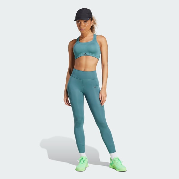 adidas Optime Stash 7/8 Leggings - Green | Free Shipping