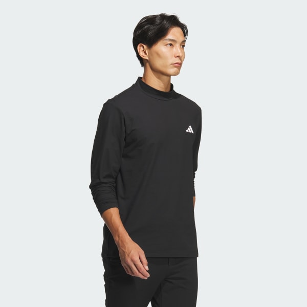 ブラック 【ゴルフ】メンズ グラフィック モックネック長袖ポロシャツ