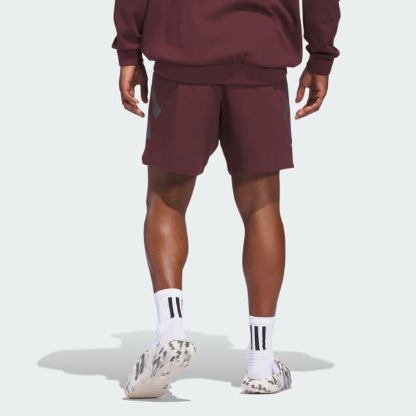 Weinrot adidas Basketball Spacer Shorts – Genderneutral