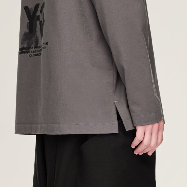 adidas Y-3 Graphic Long Sleeve Tee - Grey | Free Shipping
