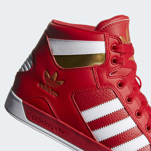 adidas red high top sneakers