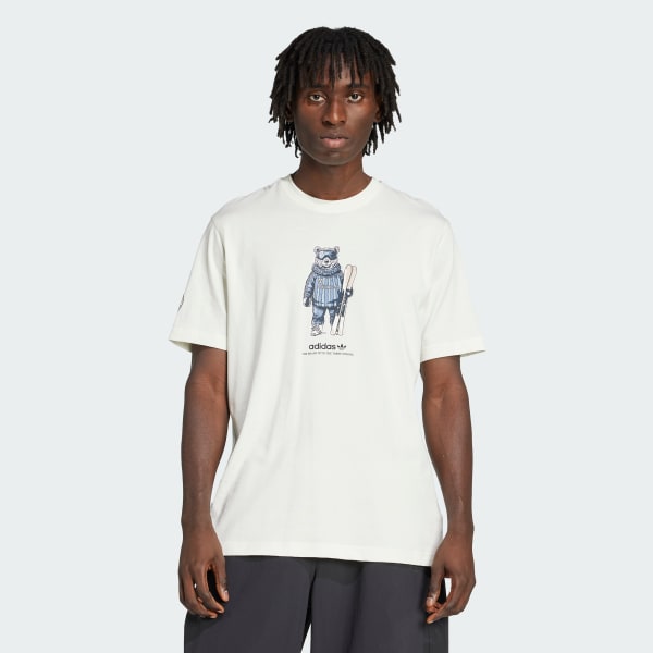 Blanc T-shirt graphique Winter Sports Ski Bear