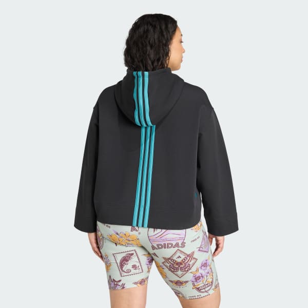 Preto Moletom com capuz adidas x FARM (Plus Size)
