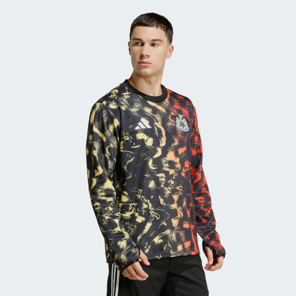 Sort Newcastle United FC 25/26 warm opvarmningstrøje