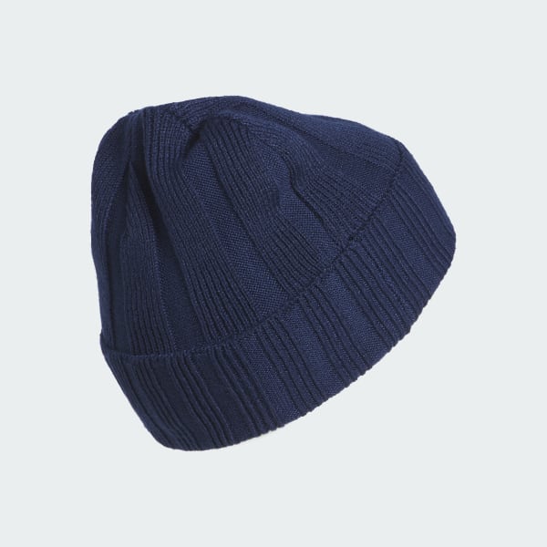 Azul Gorro de punto de canalé