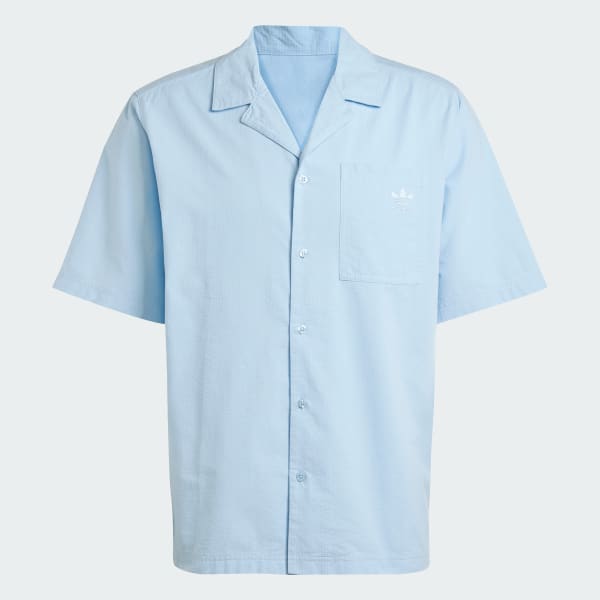 adidas Essentials Seersucker Short Sleeve Shirt - Blue