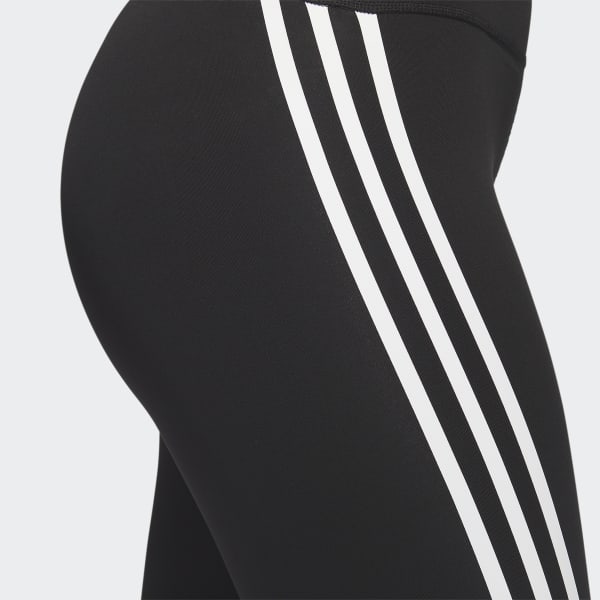 Leggings corti Optime Trainicons 3 Stripes Bike Nero adidas