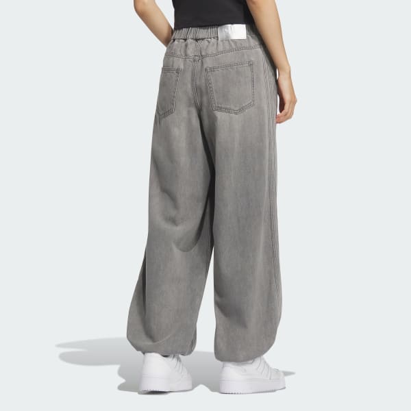 Grey Soft Denim Adjustable Pants