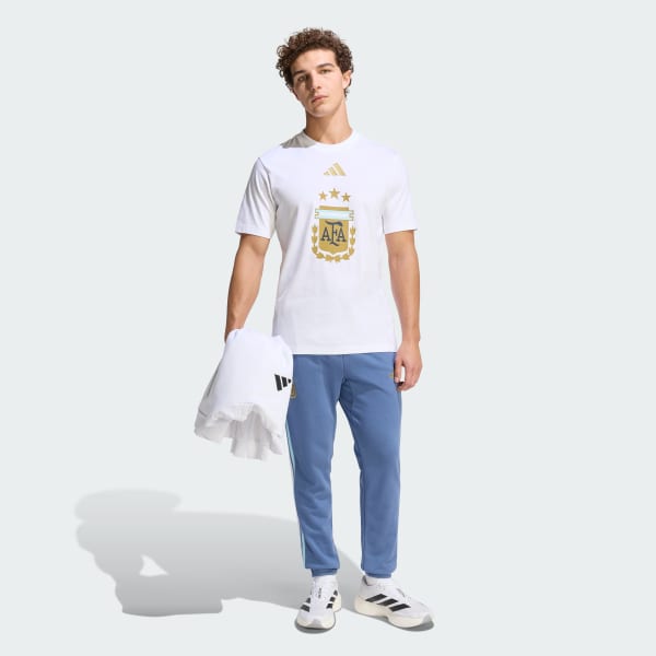 Blanco Remera con ADN de Argentina con gráfico