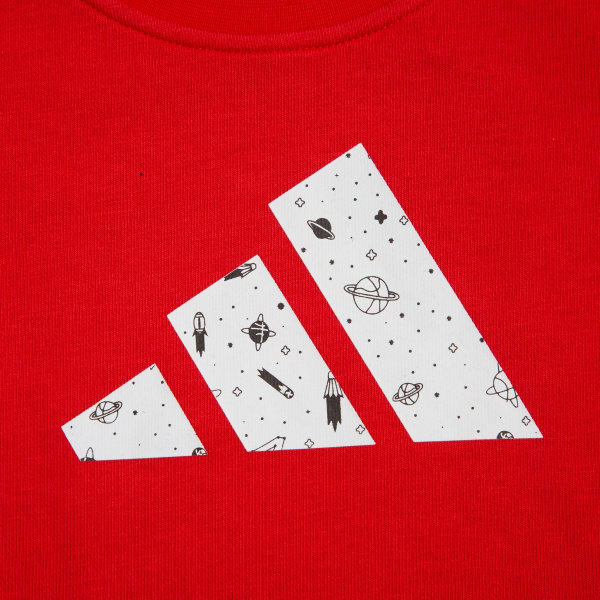 Red 3 Stripes Full Length Set Kids