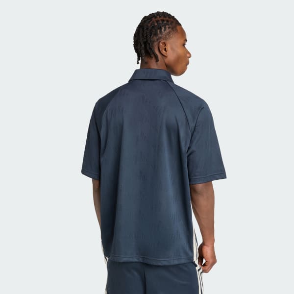 Blauw Stadium Jacquard Poloshirt