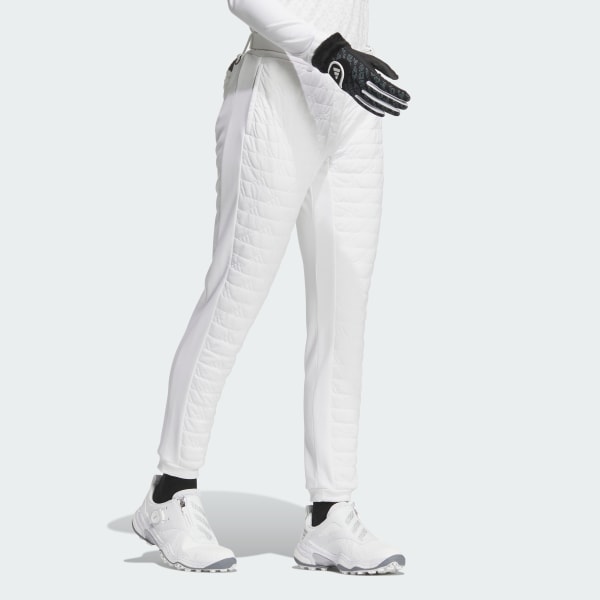 White 로고 퀼팅 패디드 9/10 팬츠