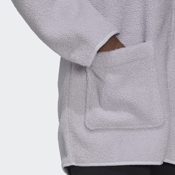 Fioletowy Polar Fleece Long Hooded Track Top CJ302