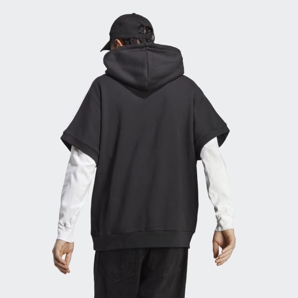 Zwart Adicolor Classics Hoodie met Korte Mouwen
