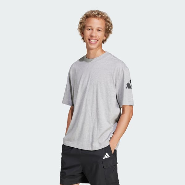 Grau Essentials Loose Fit 3 Bar Logo T-Shirt