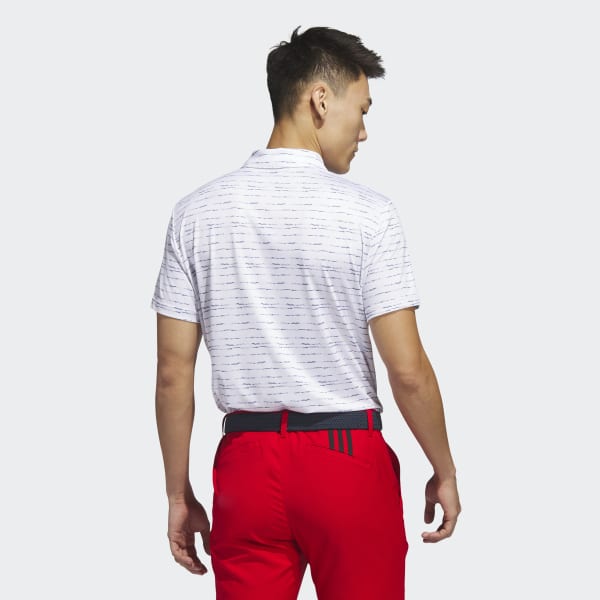 White Stripe Zip Golf Polo Shirt