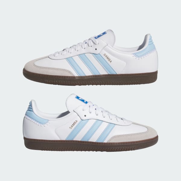 Blue and white sambas discount