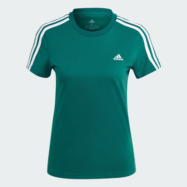 Adidas Essentials Adidas Stripes T Shirt Green Adidas Essentials