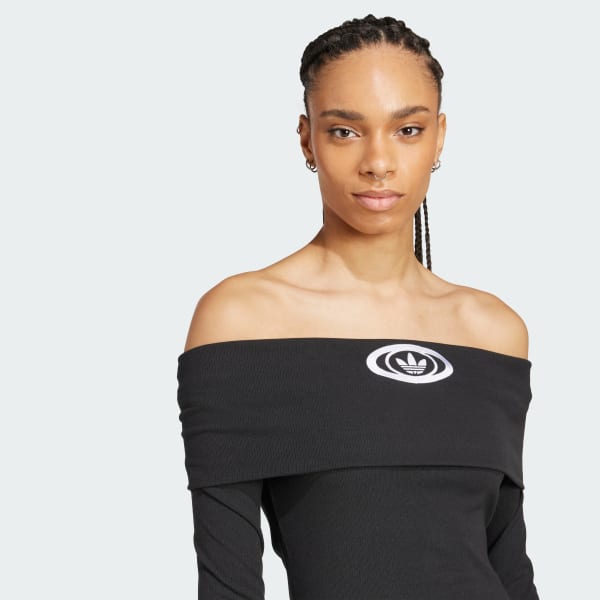 ◆adidas◆ Off shoulder top black KA2690 ADIDAS Off Shoulder Top KA2690 - Shiekh